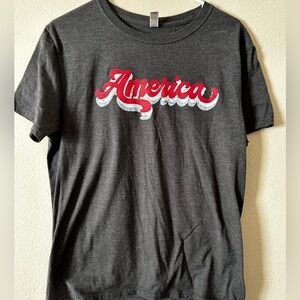 Gray T-Shirt with America Graphic